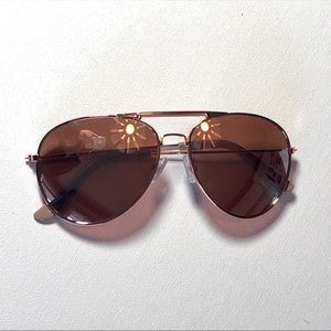 Rose-gold aviator sunglasses